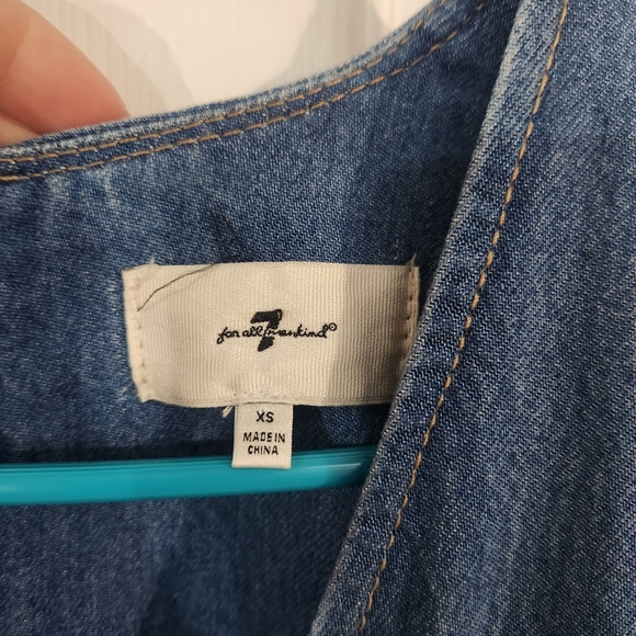 7 For All Mankind Blue Denim Mini Dress - Picture 9 of 16